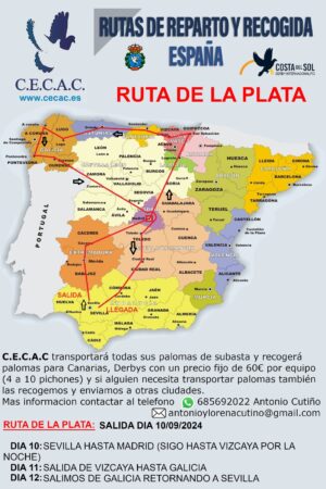 TRANSPORTES Y RECOGIDAS DE PALOMAS POR TODA ESPAÑA